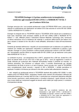 TECAPEEK Ensinger &egrave; il primo semilavorato termoplastico