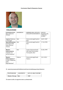 Scarica il curriculum - Igea