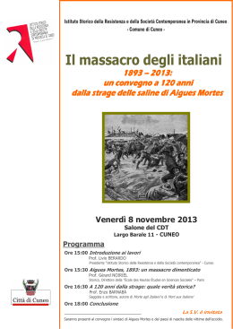 Il massacro degli italiani 1893 – 2013