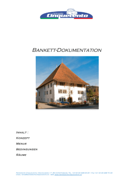 Bankett Dokumentation - Ristorante Cinquecento