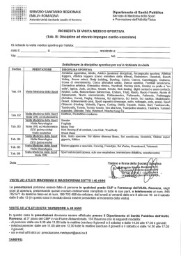 Modulo richiesta Visita medico sportiva att. agonistica