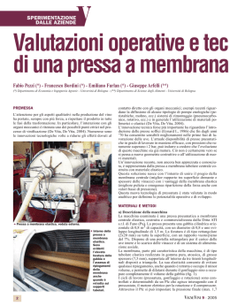 Valutazioni operative e tec di una pressa a membrana