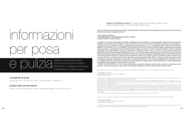 Informazioni per posa e pulizia