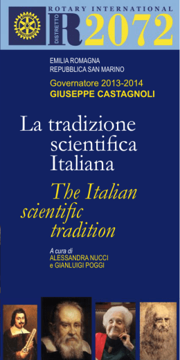 La tradizione scientifica Italiana The Italian scientific tradition
