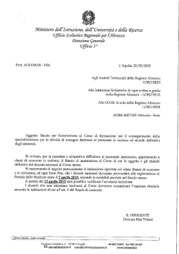bando ammissione corso di