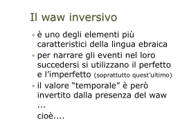 Il waw inversivo - Istituto Teologico di Assisi