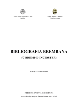 BIBLIOGRAFIA BREMBANA
