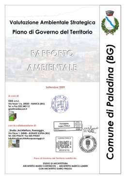 Valutazione ambientale strategica Rapporto Ambientale