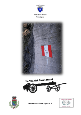 Opuscolo Carri Matti - CAI di Finale Ligure