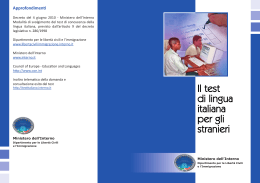 La brochure `Il test di lingua italiana per gli