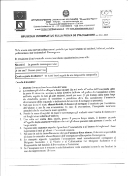 Opuscolo informativo sulla prova di evacuazione a.s. 2014