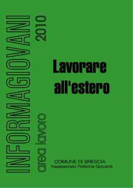 Lavorare all`estero &ndash; Opuscolo curato dall`IG di