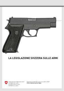 La legislazione svizzera sulle armi (opuscolo ufficiale della