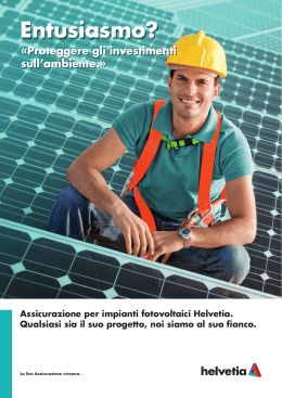 Assicurazione per impianti fotovoltaici - opuscolo