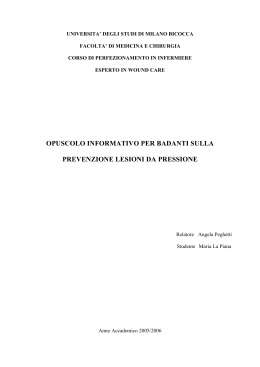 opuscolo informativo per badanti sulla prevenzione lesioni da