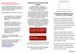 DENUNCIARE SEMPRE IN CASO DI SOSPETTO