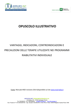 opuscolo dei trattamenti - Istituto FKT Fisiokinesiterapico Casteggio