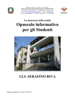 Opuscolo sicurezza per gli studenti