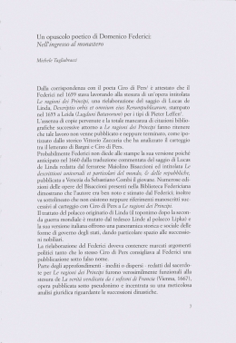Un opuscolo poetico di Domenico Federici: Nell`ingresso al monastero