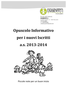 Opuscolo Informativo per i nuovi Iscritti as 2013-2014