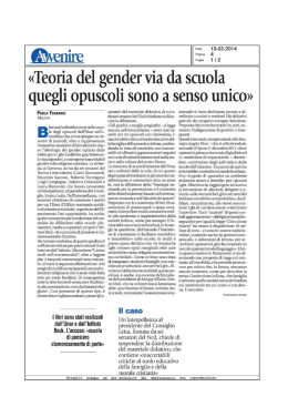 Teoria del gender via da scuola