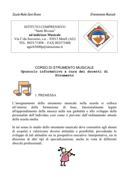 Scuola Media opuscolo Orientamento Musicale
