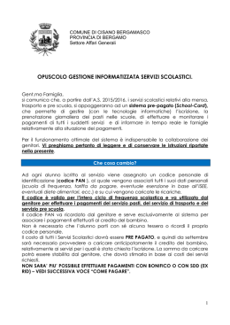 opuscolo gestione informatizzata servizi scolastici