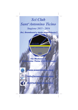Opuscolo stagione 2015-2016 - Sci Club Sant`Antonino Ticino