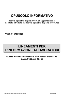 OPUSCOLO INFORMATIVO - Istituto Comprensivo Italo Calvino