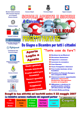 Opuscolo informativo delle attivit&agrave; organizzate nell`ambito