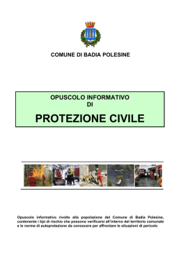 protezione civile - Il Comune di Badia Polesine