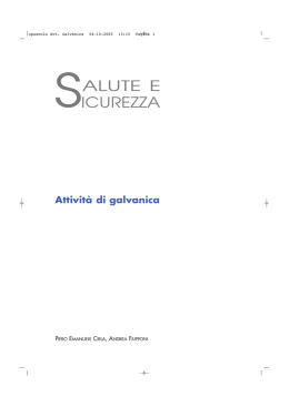 Opuscolo Galvanica. - Associazione Ambiente e Lavoro
