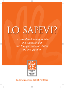 Opuscolo "Lo sapevi?" - Associazione Fabio Sassi