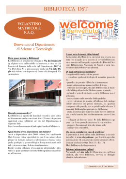 opuscolo matricole faq.pub - Dipartimento di Scienze e Tecnologie