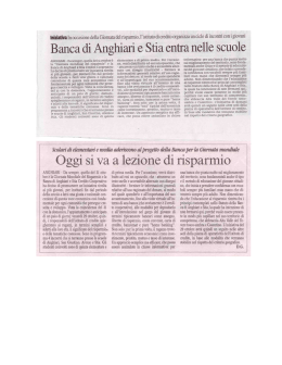 Banca di Anghiari e Stia entra nelle scuole