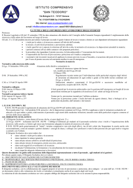 Opuscolo Sicurezza - Istituto Comprensivo San Teodoro