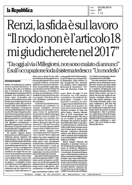 Renzi, la sfida &egrave; sul lavoro&hellip;