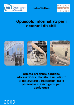 Opuscolo informativo per i detenuti disabili