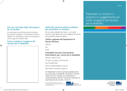 Presentare un reclamo o proporre un suggerimento sul vostro