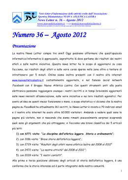 Newsletter n. 36 - Nuova Atletica Lastra