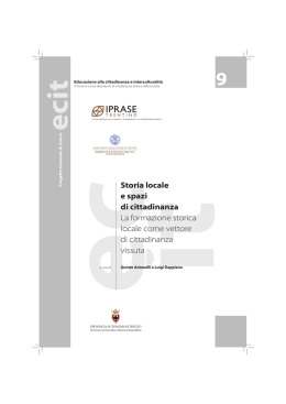 Storia locale e spazi di cittadinanza La formazione storica locale
