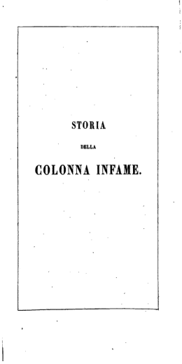 Storia della colonna infame - Universit&agrave; degli Studi di Roma "Tor