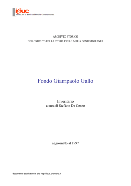 Fondo Giampaolo Gallo - Isuc
