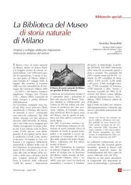 La Biblioteca del Museo di storia naturale di Milano