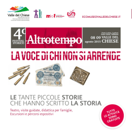 I`I&icirc;i &Icirc; Km ECOMUSEOVALLEDELCHIESE.IT