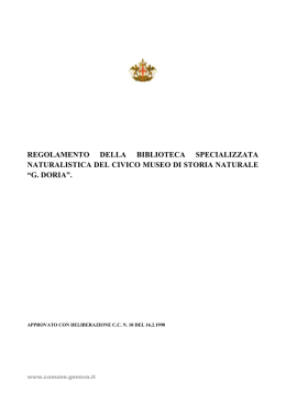 &ldquo;g. doria&rdquo;. - Comune di Genova.