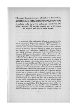 L`Opuscolo bonaventuriano, o attribuito a s