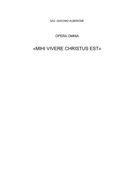 mihi vivere christus est - Opera Omnia