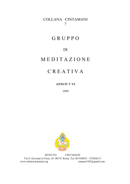 Corso di Meditazione Creativa - ANNO IV&deg;-V&deg;-VI