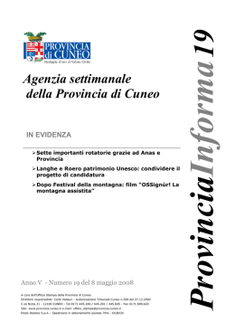 Agenzia settimanale provinciale n° 19